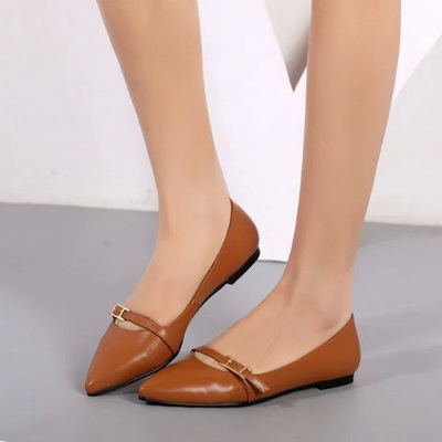 HERMES Shallow mouth flat shoes Women--002